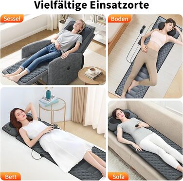 Електрична масажна подушка для крісла з підігрівом та вібрацією для спини та шиї, масажер для всього тіла, Шиацу масаж (2.0)