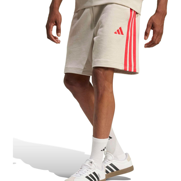 Чоловічі спортивні шорти Adidas Essential Three Stripes French Terry (розмір 4XL, колір Wonder Alumina/Pure Ruby)