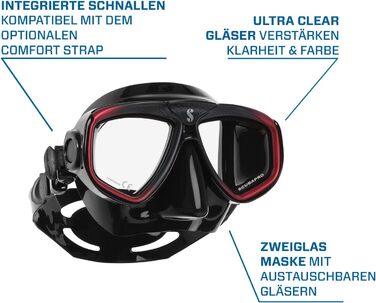Маска для дайвінгу Scubapro Zoom EVO чорна/червона
