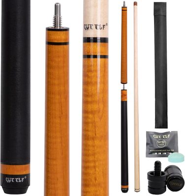 Білльярдний кий CUEELF Heavy Hitter для брейків, 652 г, 3 частини з твердою зеленою бакелітовою вершиною, склеєне дерево, пофарбований, 21 oz, цукровий/медовий