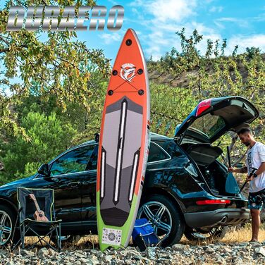 Надувна SUP-дошка 330x76x15 см, до 150 кг, з сидінням для каяка та кріпленням для камери, комплект аксесуарів (весло, насос, рюкзак), багатокольорова