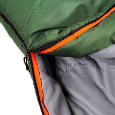 Сплячий мішок Amazon Basics для холодного клімату, для кемпінгу та піших прогулянок, легкий, мумієподібний, оливковий