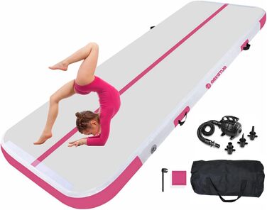 Мат для гімнастики MEKETUM Air Turn Track - 2м, 3м, 4м, 5м, 10/20см, товщина 10см. Антиковзка спортивна килимок для дому, тренувань, йоги, фітнесу. Зелений (200х100х10см)