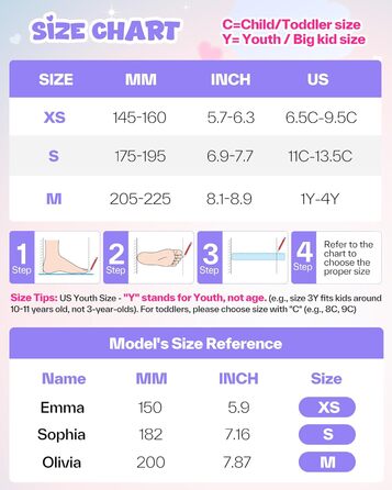 Дитячі ролики Sportneer з захистом, регульовані ролики з 8 світлими колесами, для дівчаток, дітей, підлітків, початківців, для занять в приміщенні та на вулиці, фіолетовий S (EU 30-33)