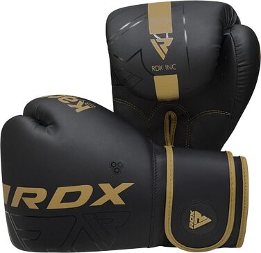 Дитячі боксерські рукавички RDX для муай-тай, кікбоксингу та MMA, шкіра Maya Hide, 6oz, чорні з золотим, для тренувань, мішка та спарингу
