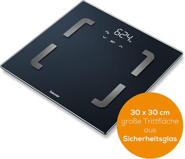 Beurer BF 880 діагностичні ваги з Wi-Fi та Bluetooth, цифрові ваги для аналізу складу тіла, додаток, вимірювання жиру, м'язів, до 180 кг