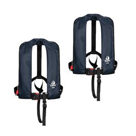 Набір з 2 рятувальних жилетів автоматичні 165N Classic ISO UML з поясом marineblau