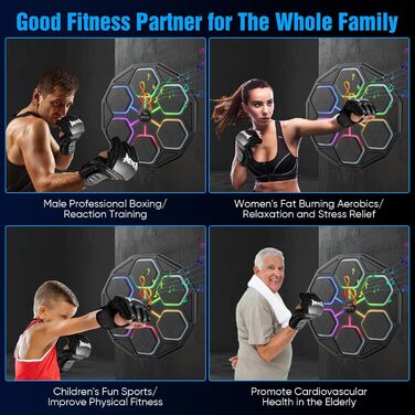 Музичний боксерський тренажер: електронна машина для ударів з Bluetooth, 11 швидкостей, 3 режими, лічильник, подарунок для дорослих та дітей