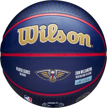 М'яч для баскетболу Wilson NBA Player Icon Outdoor - Size 7 (29.5 дюймів) та Mini Size 7 New Orleans Pelicans