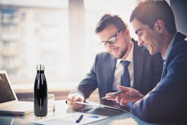 Термос-пляшка з нержавіючої сталі 500 мл, подвійні стінки, BPA-free, для води, спорту, дітей, офісу, подорожей, синя, екологічна