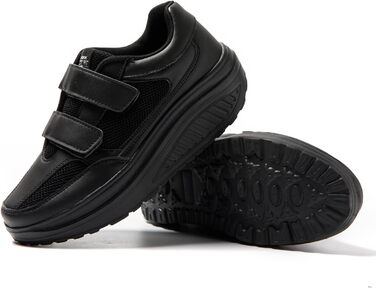 Жіночі кросівки JOMIX на липучці: спортивні, на платформі, для бігу, зручні, з антиковзкою підошвою, для фітнесу, тренувань, прогулянок (36 EU, чорний)