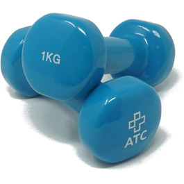 Вінілові гантелі 1 кг, 1 пара ATC Handels GmbH для фітнесу, аеробіки, реабілітації та силових тренувань