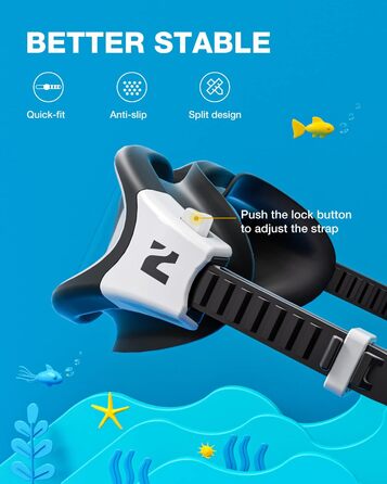 Дитячі плавальні окуляри ZIONOR G1MINI з поляризацією, антифогом та UV-захистом + шапочка для плавання для дівчаток і хлопчиків 8-14 років