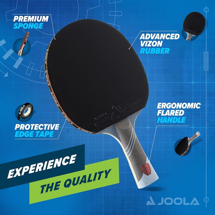 JOOLA Omega Speed – професійна ракетка для настільного тенісу з віскозною гумою, для просунутих гравців, турнірний рівень, ергономічна ручка, швидкісна гра