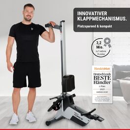 Гребний тренажер HAMMER Pro Force, компактний, 20 програм, тримач для планшета, до 120 кг