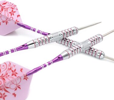 Сталеві дротики CUESOUL Pink Ladies 21/23 г з алюмінієвими стеблями (наконечник сталевий)