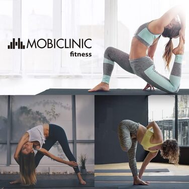 Килимок для йоги Mobiclinic® з ремінєм, 181x61 см, 6 мм, TPE, фіолетовий/чорний