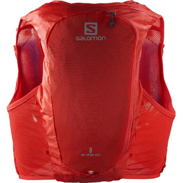 Гідраційний жилет SALOMON ADV Hydra Vest 8 для бігу та хайкінгу, унісекс, комфорт та стабільність, швидкий доступ до води, червоний, розмір L