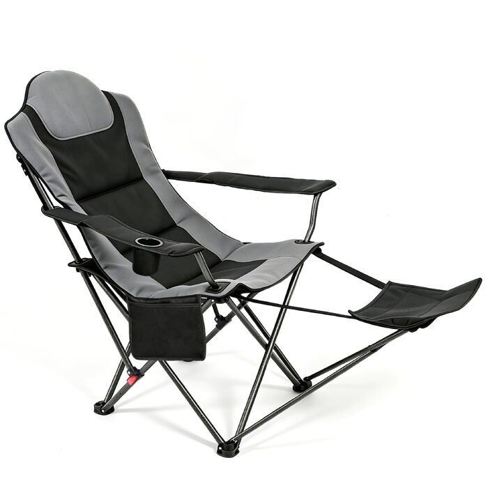 Складане кемпінгове крісло OUTSIDER Heavy Duty, посилене, до 200 кг, чорне