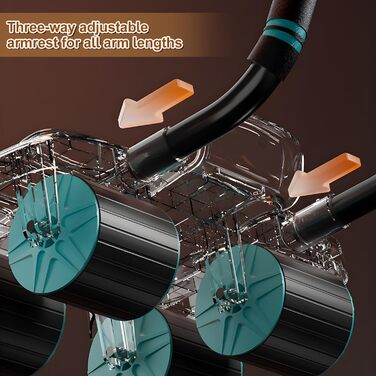 Ролер для пресу з упорами для ліктів, автоматичний відскок, тренажер для пресу для жінок та чоловіків, чорний