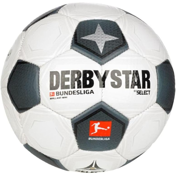 М'яч для футболу Derbystar Bundesliga Brillant Mini (білий/чорний/сірий)