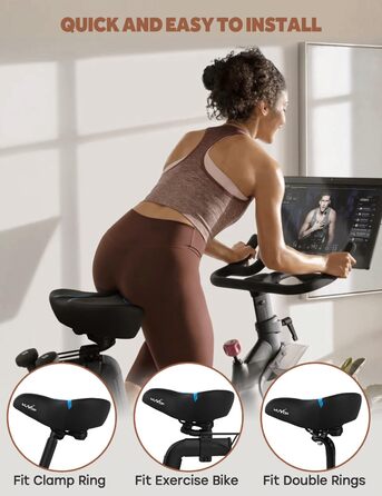 Широкий велосипедний сидіння для Peloton Bike & Bike+ (блакитний), заміна, для чоловіків та жінок, сумісний з Peloton, Echelon, електровелосипедами, круїзерами