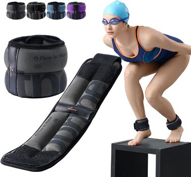 Ваги для щиколоток Sportneer для чоловіків та жінок, набір вагів для ніг, зручні та м'які, для танців, бігу та ходьби (1,8 кг, по 0,9 кг кожна), сірі