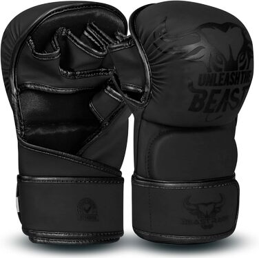 MMA рукавички BEAST RAGE для чоловіків і жінок, відкрита долоня, регульована фіксація зап'ястя, для єдиноборств, спарингів, кікбоксингу, муай-тай, тхеквондо