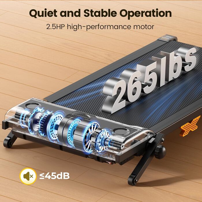 Walking Pad: Тиха бігова доріжка 3-в-1 з регулюванням нахилу до 12%, швидкість до 6 км/год, вантажопідйомність 120 кг, LED-дисплей та пульт керування. Ідеально для дому та офісу (Чорний)