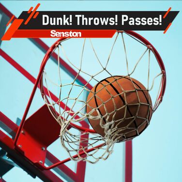 Баскетбольний м'яч Senston, розмір 7, з насосом, для гри на вулиці, дорослий, молодіжний (колір: коричневий)