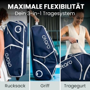 Сумка для тенісу Otaro Tennistasche 82L: Термосумка для 4 ракеток, відділення для взуття та охолодження, відділ для ноутбука, водостійка, синьо-біла