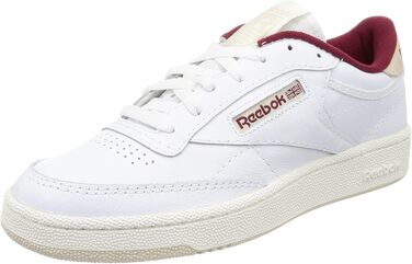 Кросівки Reebok Club C 85 - класичні білі, шкарлатно-коричневі, унісекс, 34.5 EU