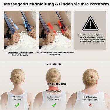 Масажер для шиї та плечей BOB AND BRAD 4D Shiatsu з підігрівом, електричний, бездротовий. 2 режими масажу та температури. Ідеальний подарунок для жінок та чоловіків