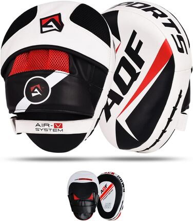 Боксерські рукавички Pratzen Rex Leder: рукавички для ударів, захисні подушки, тренування з самооборони, кікбоксинг, таеквондо, муай-тай (біло-чорні)