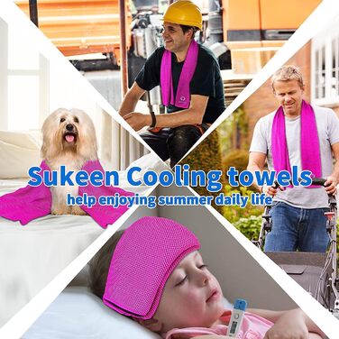 Охолоджуючий рушник Sukeen (101,6 x 30,5 см) - мікрофібра для йоги, спорту, фітнесу, тренувань, кемпінгу, чорний/синій/зелений/темно-синій/рожевий/блакитний/сірий/фіолетовий