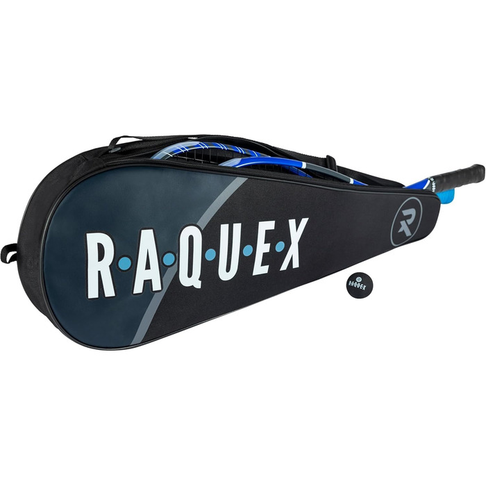 Сумка для бадмінтону Raquex на 3 ракетки – універсальна сумка для бадмінтону та сквошу, регульований плечовий ремінь, чорна