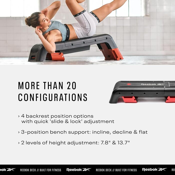 Фітнес платформа Reebok Deck червона (2021), універсальний степ для тренувань