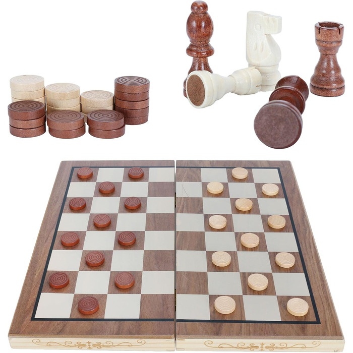 Шахи дерев'яні складані ручної роботи, 35 x 35 см - Dosenstek