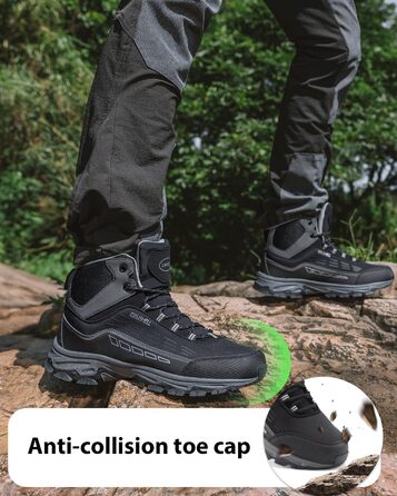 Черевики для хайкінгу/трекінгу чорного кольору, водонепроникні, легкі, 37-46 EU