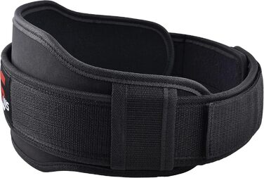 Пояс для важкої атлетики з неопрену, 14 см, з подвійним опором, для присідань, чорний, XL