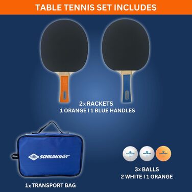 Набір для пінг-понгу Donic-Schildkröt Hobby для 2 гравців (2 ракетки, 3 м'ячі, у футлярі, хороша якість для дозвілля), 788602