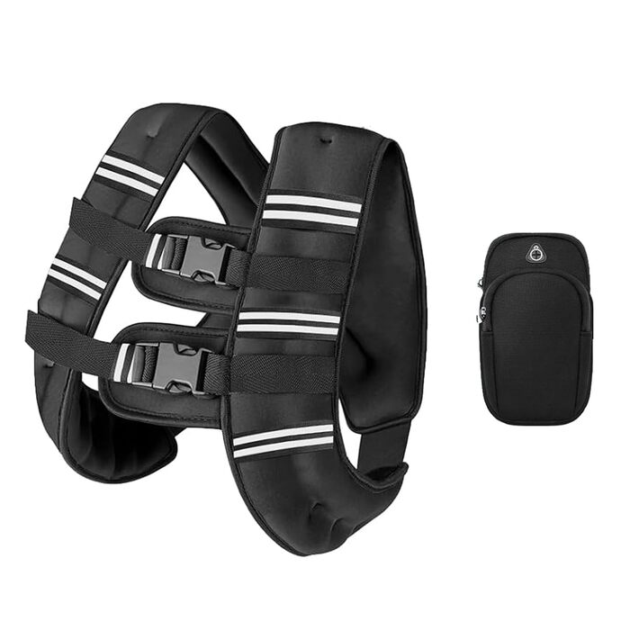 Утяжелитель для фітнесу чоловічий та жіночий з світловідбиваючими смугами 7.3 кг (16lb) для бігу, тренувань, нарощування м'язів, регульований розмір