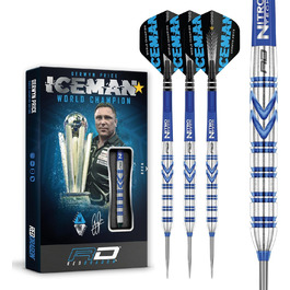 Дротики для дартсу RED DRAGON Gerwyn Price Iceman Originals, вольфрамові, 24 г, з крилами та стрижнями
