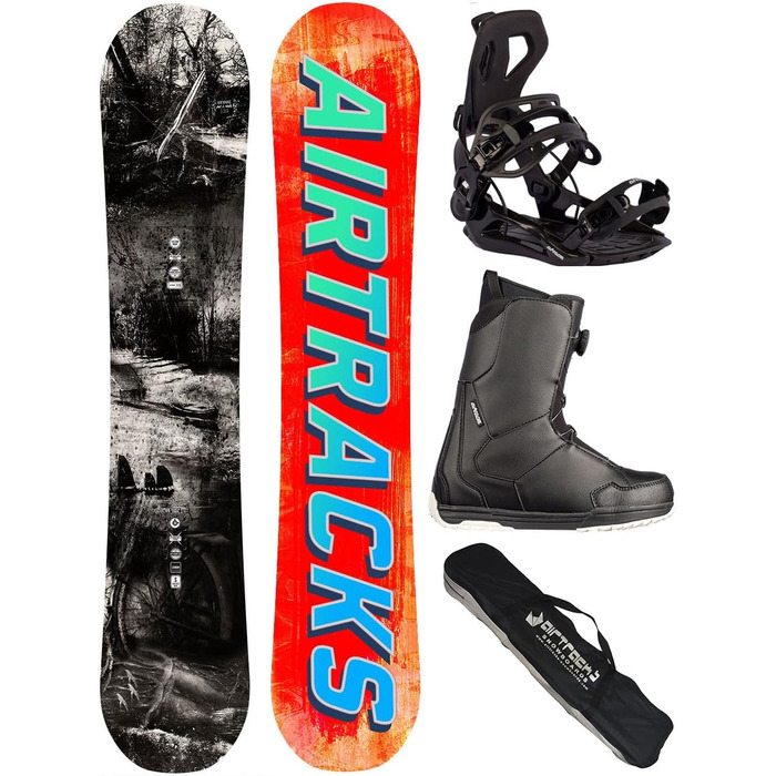 Чоловічий комплект для сноубордингу Airtracks Freeride/Freestyle: сноуборд Wide Hybrid Rocker 159 см, кріплення Master, черевики Master Atop 44, сумка, преміум якість