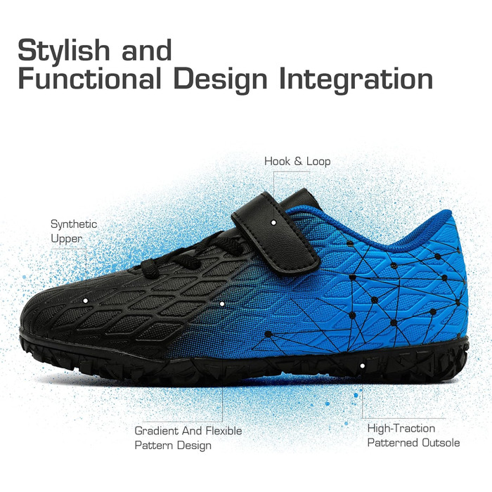 Дитячі футбольні бутси Kinder для залу та вулиці. Чорно-сині, розмір 35 EU