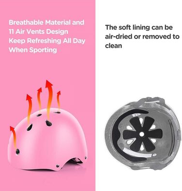 Набір наколінників та шолома Kinder для дітей 3-10 років (рожевий) | Захист для роликів, скейтборда, велосипеда