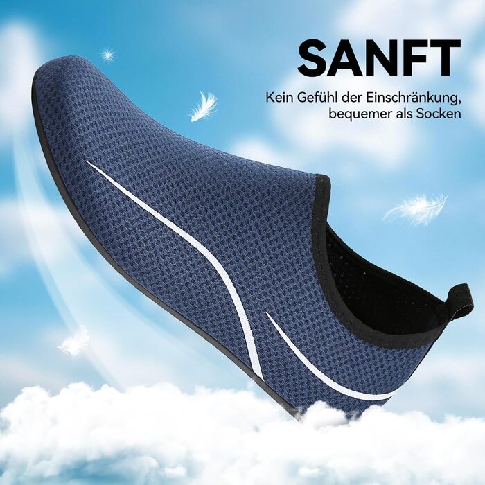 Чоловічі та жіночі водяні черевики для плавання та серфінгу. Дихаючі, швидковисихаючі, унісекс (35 EU, синій)