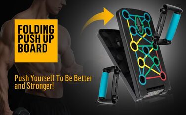 Відкидна дошка для віджимань 17-в-1, портативна, для дому та фітнес-тренувань, з ручками, для розвитку м'язів