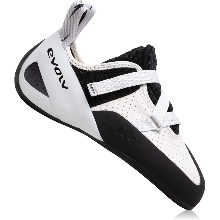 Кріпимо-скальний взуття EVOLV Defy LV для початківців: боулдеринг та індоор-альпінізм, сірий/білий, 38.5 EU