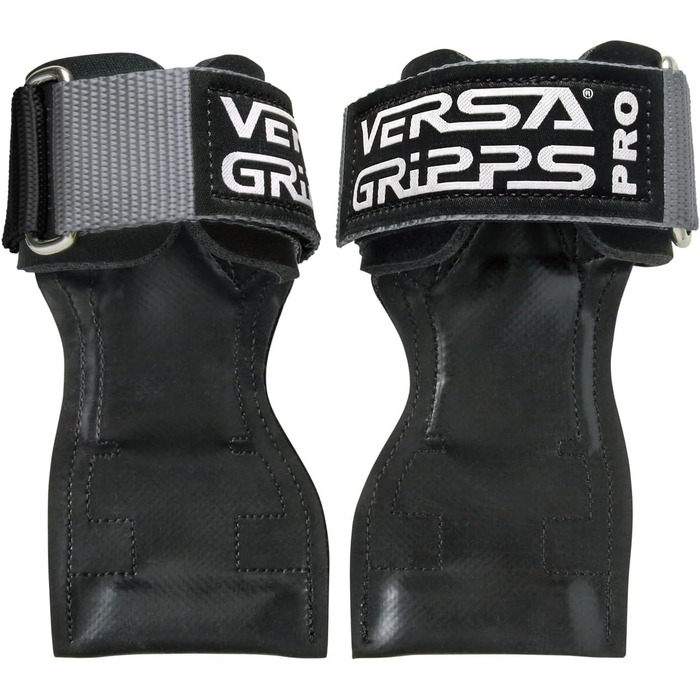 Versa Gripps PRO оригінальні, тренувальні ремені для фітнесу, сріблясто-чорні, розмір Reg/Large, вироблено в США